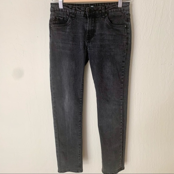 7 FOR ALL MANKIND Boys Slimmy Slim Fit Jeans Gray Black Denim Stretch Size 12 - Picture 6 of 13